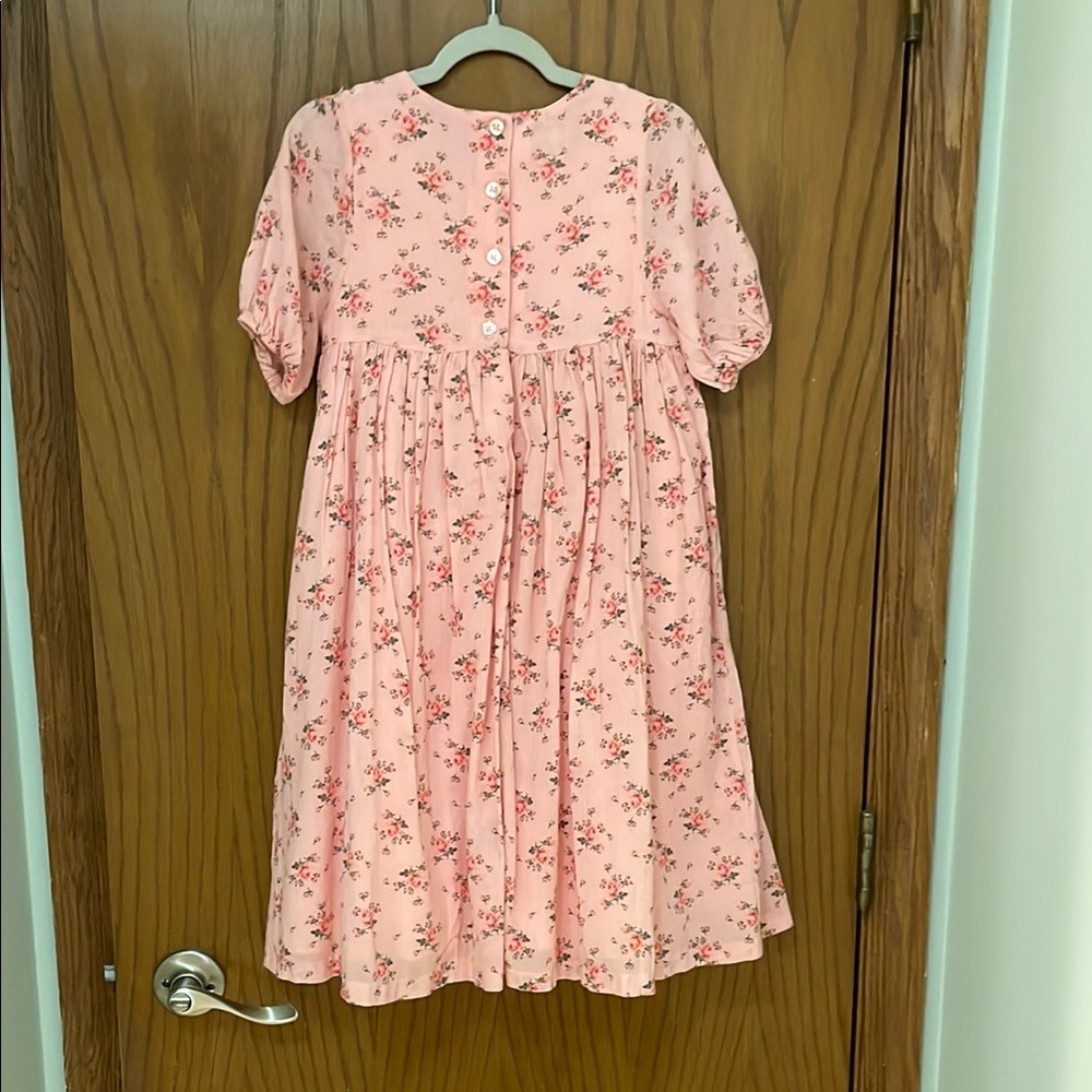 NORDSTROM NWOT Girls Size 8 Floral Print Pink Cotton Lined Dress - Picture 9 of 10